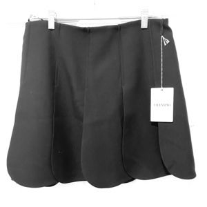 Valentino Black Virgin Wool And Silk Miniskirt